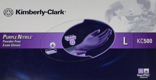 Haylard health kimberly-clark purple nitrile exam gloves large 100 count for sale
