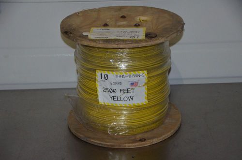 Alan wire 10NO65 THHN-THWN-2 Yellow 10 AWG 2500 Ft Spool 10/1C(19STR) 19 Strand