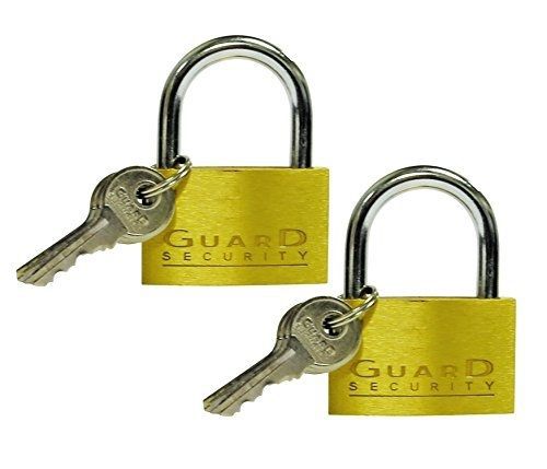 Guard Security 1622X2 Solid Brass Thin Padlock Keyed Alike, 1-Inch, 2-Pack