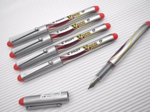 10 x Pilot SVP-20NS Vpen V-Pen Disposable Fine Nib Fountain Pen, Red