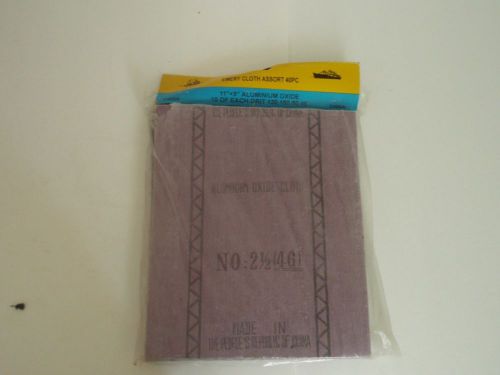 40Pc Emery Cloth Sanding Sheets Assortment 9&#034;x11&#034; 180,120,80,46 grit 10 each