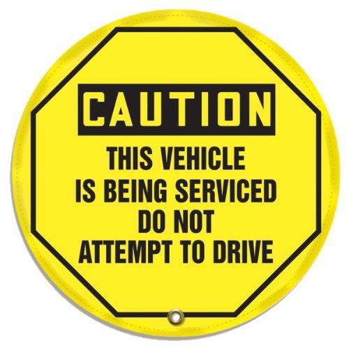 Accuform Signs KDD821 STOPOUT Vinyl Steering Wheel Message Cover, OSHA-Style