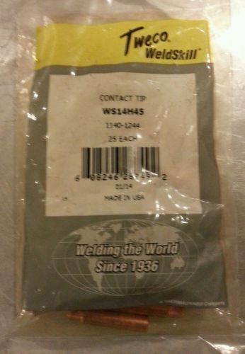 NEW  WS14H45  . 1140-1244 WELDSKILL,TWECO CONTACT TIP CONSUMABLE .45&#034; USA
