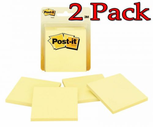 3M Post-It Notes, 2.78inchX2.78inch Canary Yellow, 4ct, 2 Pack 021200569005T170