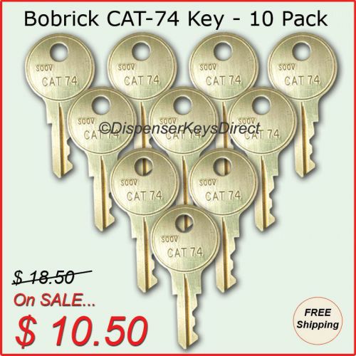 Bobrick &#034;CAT-74&#034; key for Paper Towel, Toilet Tissue &amp; Liquid Soap Disp. (10/pk.)