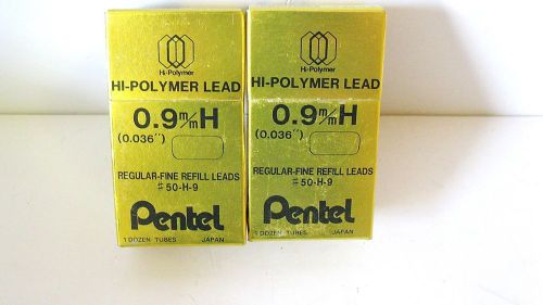 3 lot pentel hi-polymer lead refill, 0.9mm 36 tubes of 15 pcs. of lead (50-h-9) for sale