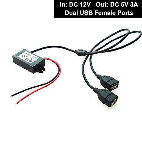 E-kylin auto dc 12v to dc 5v 3a 15w hard wired step down converter power supply for sale