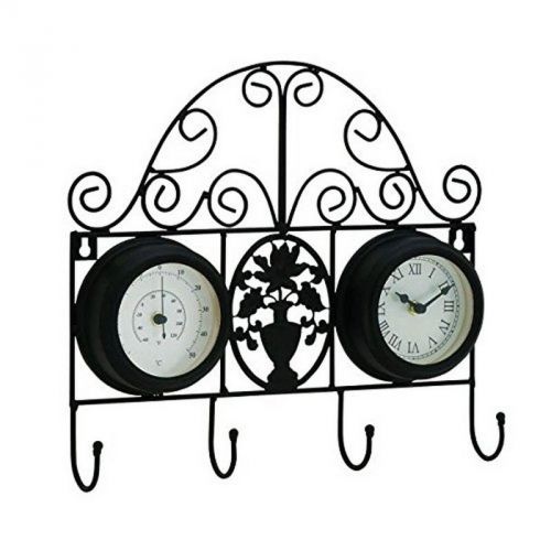 Uma Enterprises Metal Hook Clock 14 Inch Width 13 Inch Height NEW