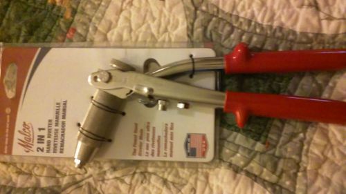 New Malco 2 in 1 Hand Riveter includes 3 nose pieces 1/8,5/32,3/16 Made in USA