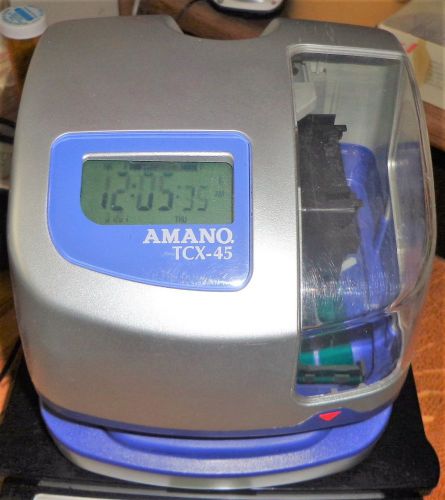 Amano TCX-45 Electric Time Clock *Excellent Condition* No Key