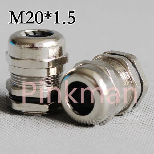 10pcs metric system m20*1.5 nickel brass cable glands apply to cable 6-12mm for sale