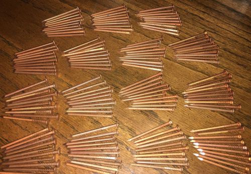 2&#034; Solid Copper Nails (150) Nails Large Lot See Pictures!!