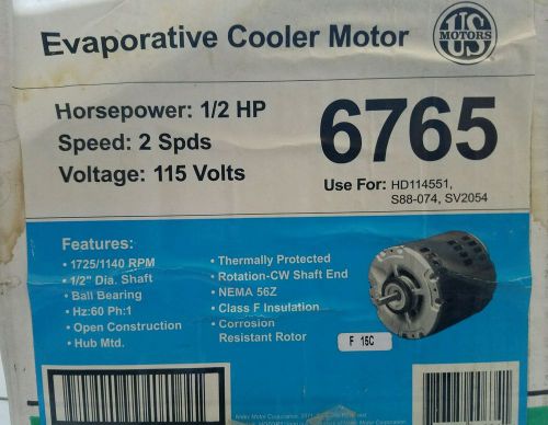 US Electric Motors.6765 1/2 HP 115V Evaporative Cooler Motor 2SP
