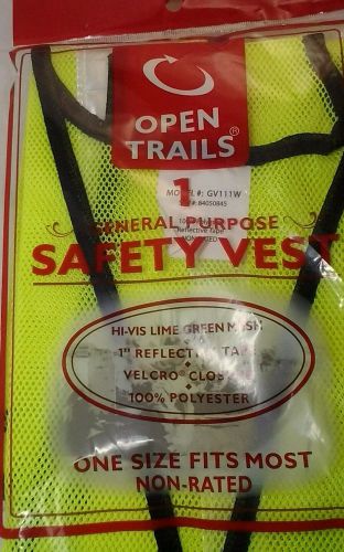 Safety Vest Lime Green Mesh  Reflective tape  1 size fits most Yard, Clean   New
