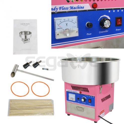 Commercial cotton candy machine pink electric floss maker vendor party kit 1000w for sale