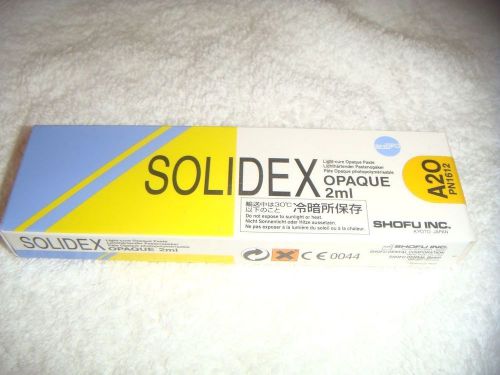 Sealed in orig. box - shofu solidex lgt cure opaque paste 2ml shade a20 pn 1612 for sale
