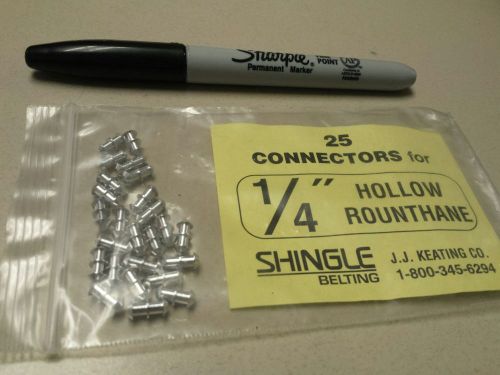 JJ Keating, Shingle Belting connectors, Hollow Rounthane 1/4, 25 pcs, new