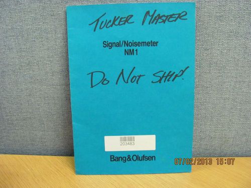 BANG &amp; OLUFSEN MODEL NM1: Signal/Noisemeter - Instruction Manual, product #16999