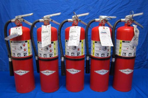 (Lot of 5) Fire Extinguisher, 10 lb. Capacity, Dry Chemical, B456, Amerex