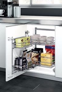 Chrome Wire Pantry Pullout With Heavy-Duty Slides KITCHEN SHELVES
