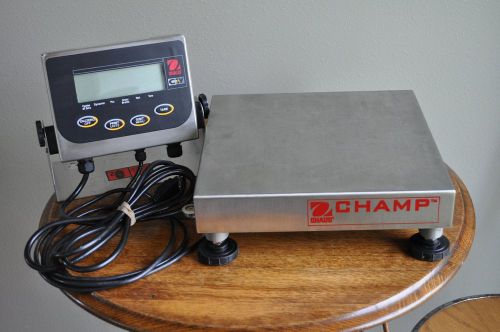 Ohaus Stainless Washdown Champ CQ10RW Scale with CW-11 Indicator - Excellent