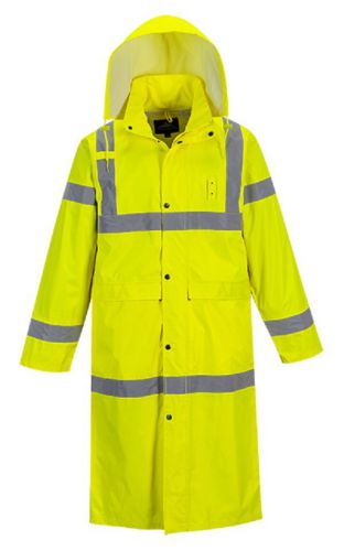 Portwest hi-vis classic rain coat 48&#034; 190t sizes m &amp; l uh445 class 3 gr8 value for sale