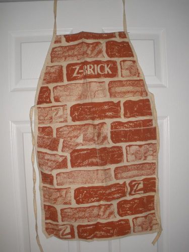 Rare Z-Brick Construction Grilling bar b Que BBQ cookout Advertising Apron
