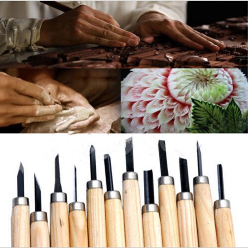 Chisel 12pc Carving Wood Hand Knife Woodworkers Tool Set Professional Gouges