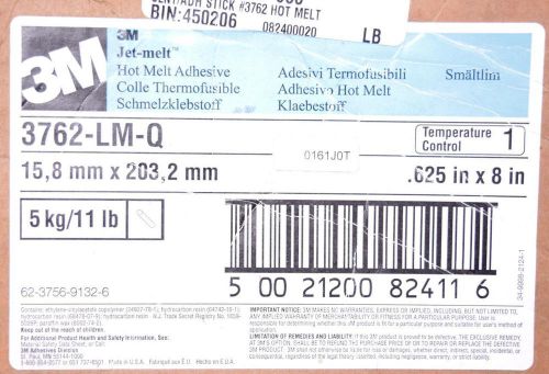 New 10.2lb box of 3m 3762-lm-q jet-melt hot melt adhesive 15,8mm x 203,2mm for sale