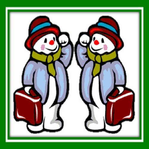 30 Custom Traveling Snowman Art Personalized Address Labels