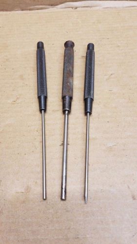 Starrett extended length drive pin punch 1/8&#034;, 3/16&#034; diameters &amp; center punch for sale