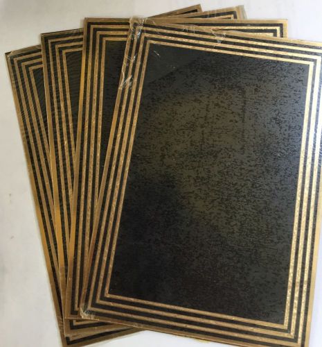 Multi-Lined Boarder Engraving Plate Black Brass Lot Of 4 Pieces