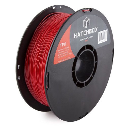 HATCHBOX 3D TPU-1KG1.75-RED TPU 3D Printer Filament, Dimensional Accuracy +/- 0