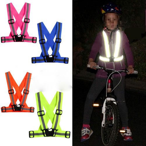 Kids adjustable safety security visibility reflective vest gear stripes jackets for sale