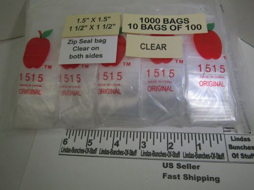 1000 CLEAR 1 1/2&#034; X 1 1/2&#034; 2 MILL PLASTIC ZIP SEAL BAGS NEW!