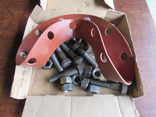 New 10&#034; flange pack 1/8&#034; rr ff gasket and plain hex bolts and nuts for sale