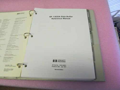 AGILENT HP 11835A DATA BUFFER REFERENCE  MANUAL, INCLUDES OPTIONS 1,2