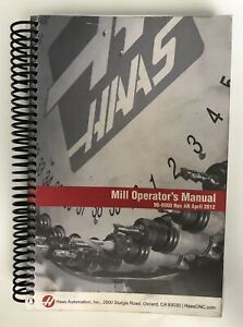 Haas Milling Machine 96-8000 Operators Manual Instructions 2012