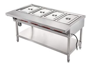 Commercial stainless steel electric heating food 4-pot steam table