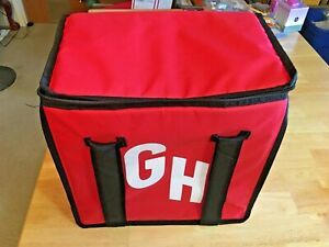 Grubhub Official Large 15&#034;x15&#034;x9&#034; Insulated Food Delivery Carrying Tote Bag Red