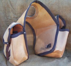 GUNDERSEN SADDLE HORN BAGS, USED SYNTHETIC WITH LEATHER