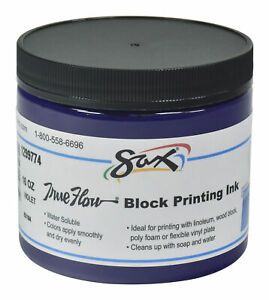 Sax True Flow Water Soluble Block Printing Ink, 1 Pint Jar, Violet
