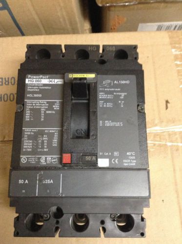 Square d power pact lug circuit breaker hgl36050 600 volt 3 pole 50 amp for sale