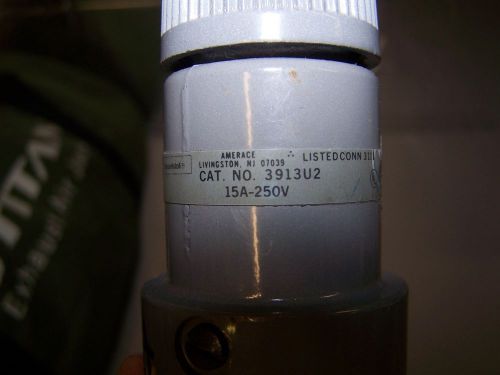 Used russellstoll connector 3913u2 15a 250v for sale
