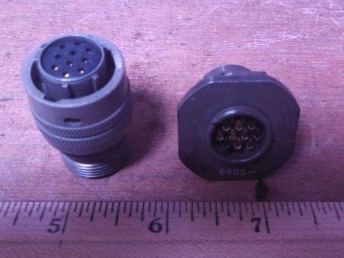 Used  BURNDY Male &amp; Female 10 Pin Connector  PT06A-12-10S                     m2