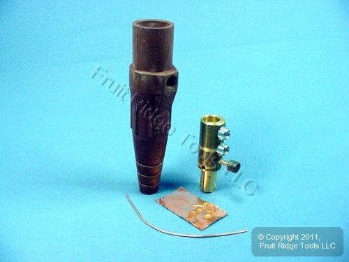 New leviton brown ect 16 series male cam plug double set screw 400a 600v 16d24-h for sale