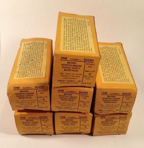 Lot of 7 hubbel hospital grade duplex brown recepticals sg62h new for sale