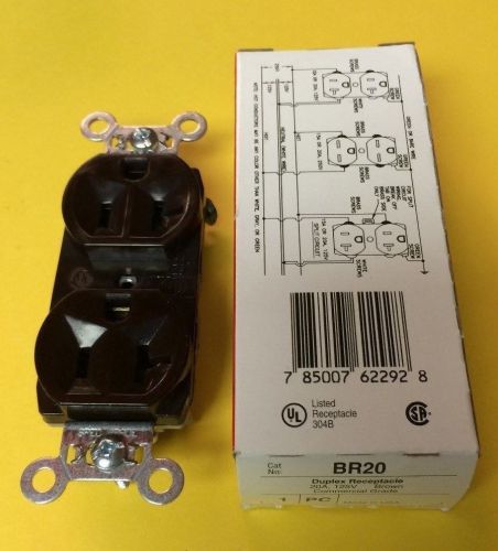 LOT OF 9 PASS &amp; SEYMOUR BR20 DUPLEX RECEPTACLE 20A 125V BROWN COMMERCIAL