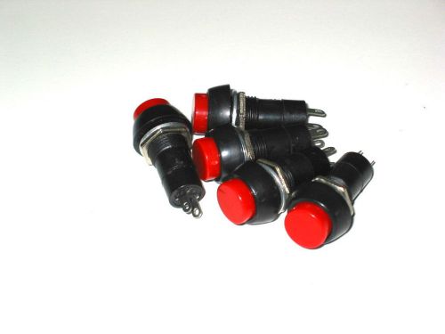 Red round latching push button - 5pcs - circuit bent synthesizer pb switch for sale