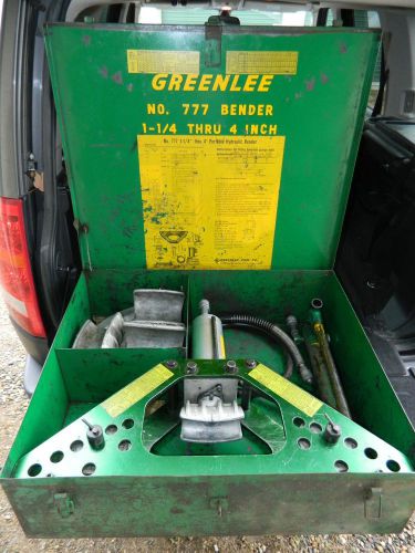 Greenlee 777 pipe bender set in case~1 1/4&#034; to 4&#034;~755 hydraulic pump~complete!! for sale